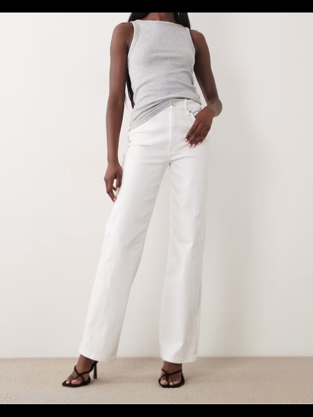 Good American White High-Rise Wide-Leg Jeans